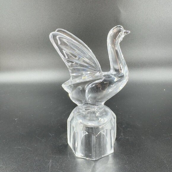 Vintage Clear Flying Glass Crystal Bird Figurine Glassware Decor Figure VTG - Picture 7 of 10